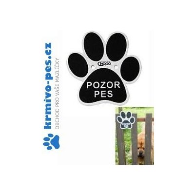 Chopo Cedulka Plastová Pozor pes Tlapka 15 x 15 cm – Zboží Mobilmania