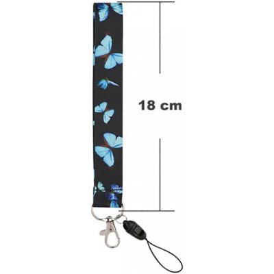 Šňůrka na krk Fally mobil 18 cm Motýli modrá – Sleviste.cz