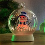 Konstsmide Christmas LED světlo skleněná koule sněhulák 3408-000
