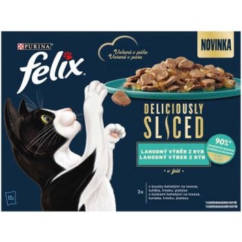 Felix Deliciously Sliced lahodný výběr z ryb v želé 12 x 80 g