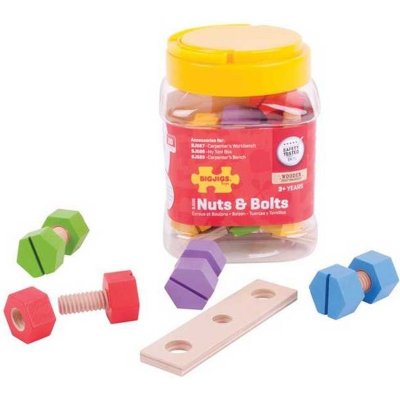 Bigjigs Toys dřevěný spojovací materiál v dóze