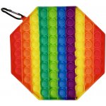 Antistresová hračka Pop it osmiúhelník rainbow Jumbo