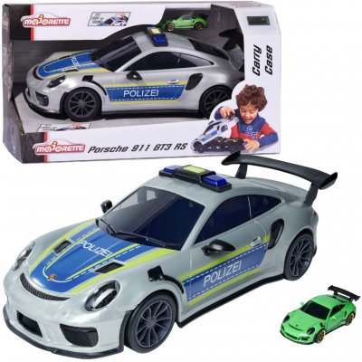 Majorette Autíčko policejní s boxem na autíčka Porsche 911 GT3 RS Polizei Carry Case se zvukem a světlem a 1 autíčkem – Zboží Mobilmania