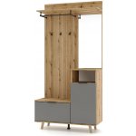 Vivaldi Předsíňová stěna Nordic 100 cm dub Evoke grafit – Sleviste.cz