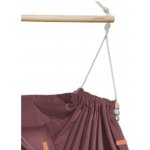 Závěsné houpací křeslo bordó HOJDAVAK MAXI s polštářkem - outdoor tkanina, Lano černé – Zboží Mobilmania
