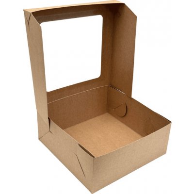 Hit Dortová krabice KRAFT s okénkem - 22 x 22 x 9 cm - hnědá - 901.62 – Sleviste.cz