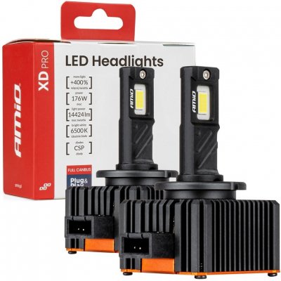 Amio LED výbojky D3S LED XD PRO CAN-BUS, bílé 6500K | 14424 LM, 2 ks – Zbozi.Blesk.cz