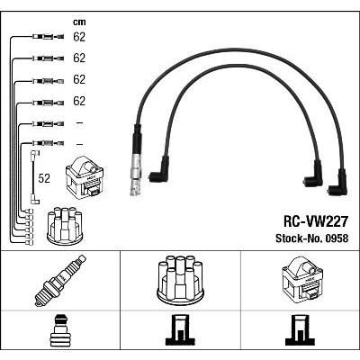 NGK Sada kabelu pro zapalování 0958 – Zboží Mobilmania