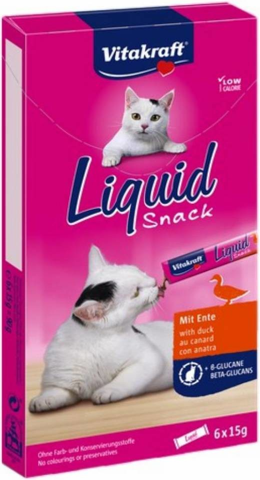 Vitakraft Cat Liquid Snack s kachnou 6 x 15 g