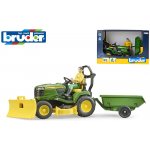 Bruder 62104 BWORLD Zahradní traktor John Deere X949 s figurkou a příslušenstvím – Zboží Dáma