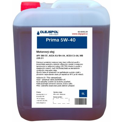 MOL Dynamic Prima 5W-40 5 l – Zboží Mobilmania