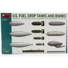 Model U.S. Fuel Drop Tanks and Bombs w/ PE&decals MiniArt 49015 1:48