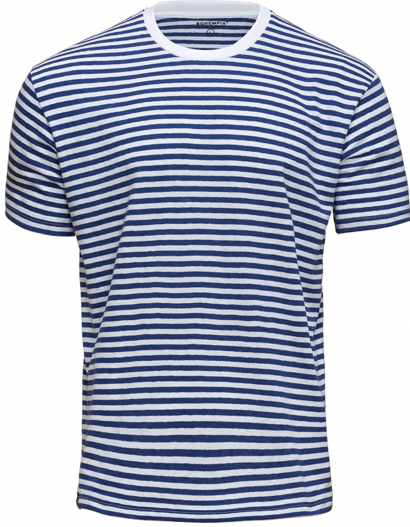 BHMP pánské konopné tričko HIRZO Navy-Stripes
