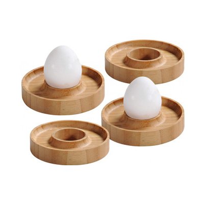Stojánek na vajíčko, 4 kusy v sadě, Ø 10 cm, bambus, KESPER hnědý – Zboží Mobilmania