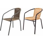 Ocelové křesílko zahradní PE Ratan světlé – Zboží Dáma