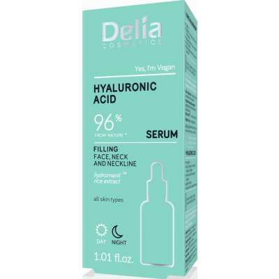 Delia Cosmetics Hyaluronic Acid sérum na obličej krk a dekolt 30 ml – Hledejceny.cz