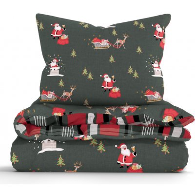 MKLuzkoviny.cz vánoční bavlna povlečení Renforcé Polární sen zelené 140x200 70x90 – Hledejceny.cz