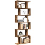 vidaXL Knihovna/dělící stěna 6patrová old wood 70x24x193 cm kompozit – Sleviste.cz