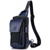 Taška  Bullcaptain kožená taška přes rameno Rainier Modrá 7L XB9999s1