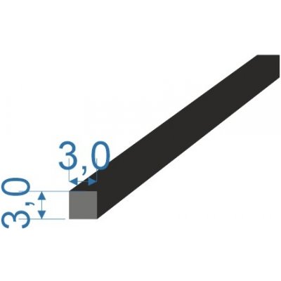 0539003 Pryžový profil 3x3mm NBR 70°Sh čtvercový – Zboží Dáma