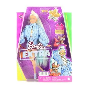 Barbie Extra Vzorovaná modrá sukně s bundou