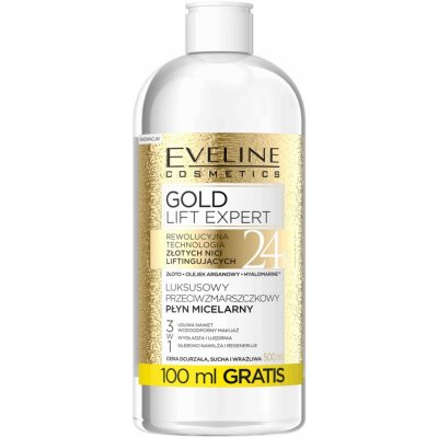 Eveline Cosmetics Gold Lift Expert Protivrásková micelární voda 3 v 1 500 ml