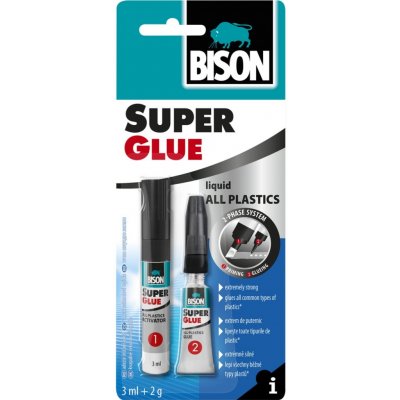 BISON SUPER GLUE All Plastic 3 ml + 2 g – Zbozi.Blesk.cz