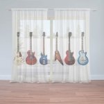 Sablio Záclony Kytary 2: 2ks 150x250cm – Zboží Mobilmania