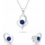 Brilio Silver Originální set stříbrných šperků Srdíčka s modrými zirkony SET294WB (náhrdelník, náušnice) – Sleviste.cz