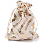 Pytlíček z pytloviny zlaté pruhy - 14x10 cm – Zboží Mobilmania