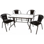 Garthen 37023 Zahradní polyratanový set - 4 židle a skleněný stůl