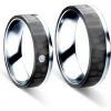 Prsteny Savicki Snubní prsteny karbon stříbro ploché SAVSRC2 6 SRC2 6