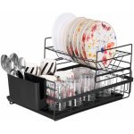 Odkapávač na nádobí 2 patra 50x30 cm SPRINGOS AQUADRY černý – Zboží Dáma