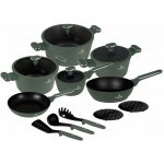 BERLINGERHAUS Sada nádobí s titanovým povrchem 15 ks Matte Green Collection BH-8208 – Zboží Dáma