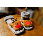 Vánoční ponožky HNĚDÉ – Zboží Dáma