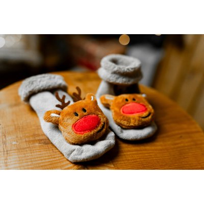 Vánoční ponožky HNĚDÉ – Zboží Dáma