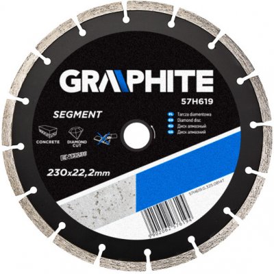 Graphite Kotouč diamantový segmentový 230 x 22 mm 57H619 – Zboží Mobilmania