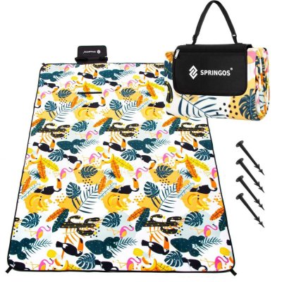 SPRINGOS Pikniková deka 200x150 cm tropický vzor PM042 – Zboží Dáma