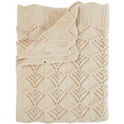 BIBS pletená vlnkovaná deka z BIO bavlny Vanilla