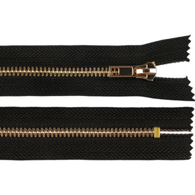 Kovový zip No 5 délka 16 cm (jeansový), malé, černá zlatá – Hledejceny.cz