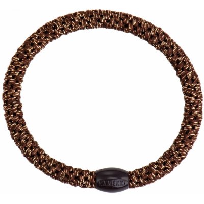 KKNEKKI Gumička do vlasů Kknekki Slim Bronze Glitter, hnědá barva, textil – Sleviste.cz