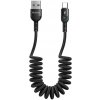 usb kabel Mcdodo CA-6420 USB na USB-C pružinový, 1,8m, černý