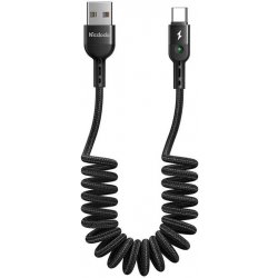 Mcdodo CA-6420 USB na USB-C pružinový, 1,8m, černý