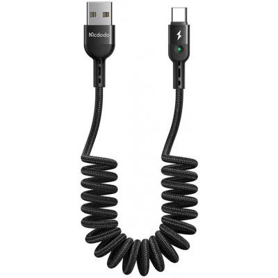 Mcdodo CA-6420 USB na USB-C pružinový, 1,8m, černý – Zbozi.Blesk.cz