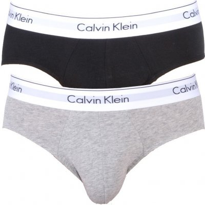 Calvin Klein slipy Modern Cotton Stretch Hip Briefs Grey Black 2Pack – Hledejceny.cz