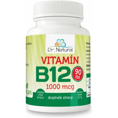 Natural Vitamín B12 1000 mcg "vegan" 90 tablet – Zboží Mobilmania