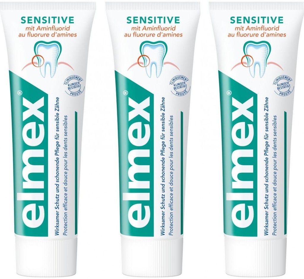 Elmex Sensitive zubní pasta pro citlivé zuby 3 x 75 ml