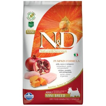 N&D Pumpkin Dog Adult Mini Grain Free Chicken & Pomegranat 7 kg