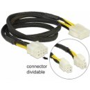 Delock Extension Cable Power 8 pin EPS male (2 x 4 pin) - 8 pin female 44 cm - 83653