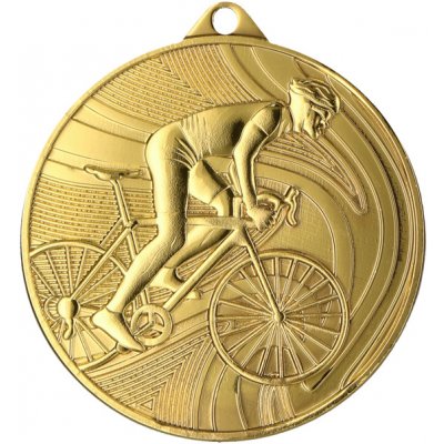 Designová kovová medaile Cyklistika Zlatá 5 cm – Sleviste.cz